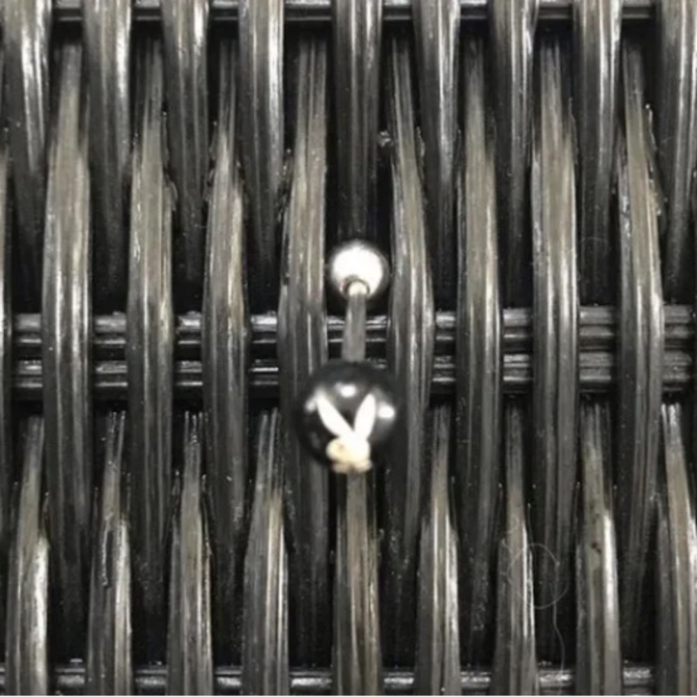 playboy jewelry silver & black logo tongue ring